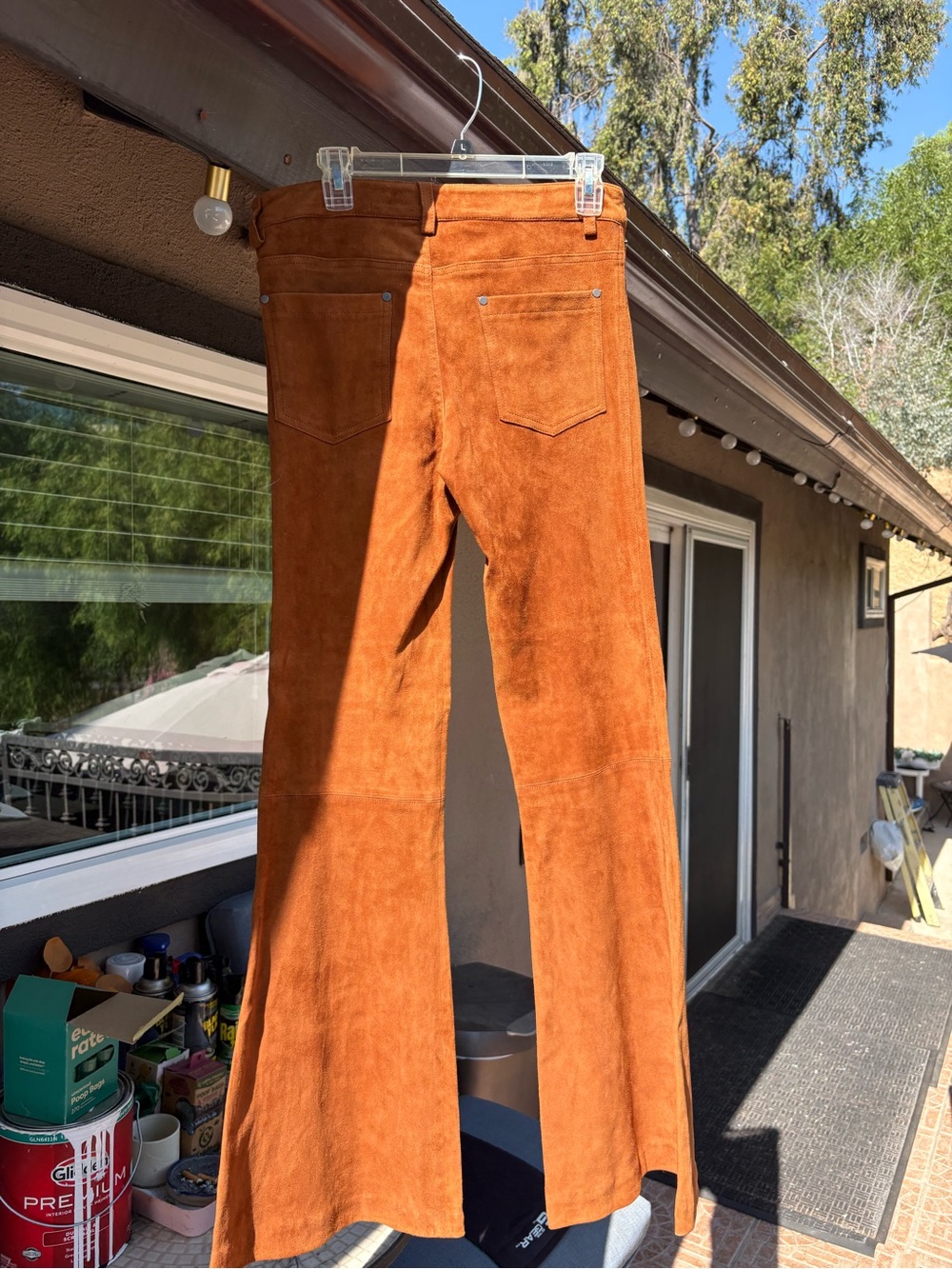 Alice + Olivia Rust Suede Flare Jeans